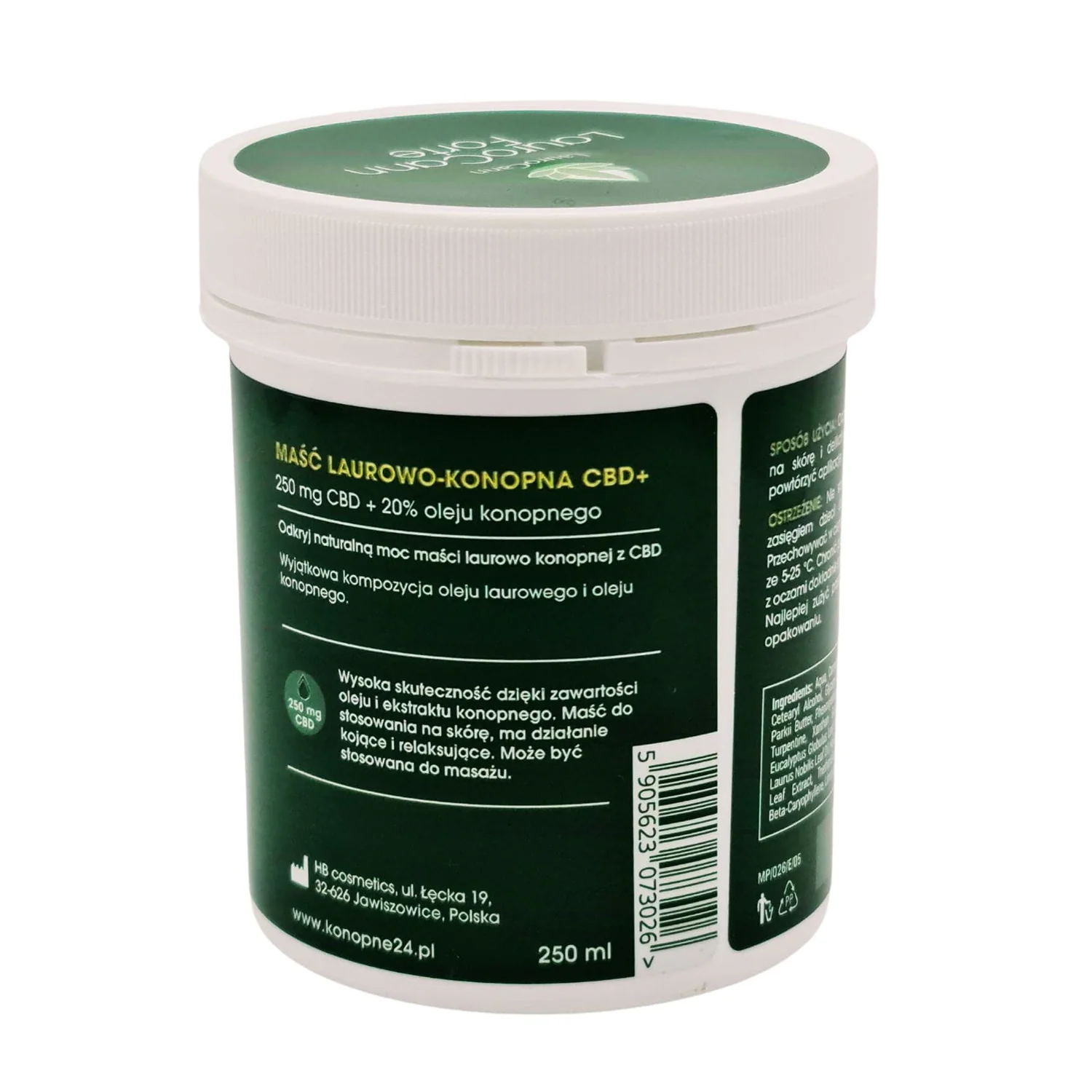 LauroCann Forte – etykieta maści laurowo-konopnej 250 ml